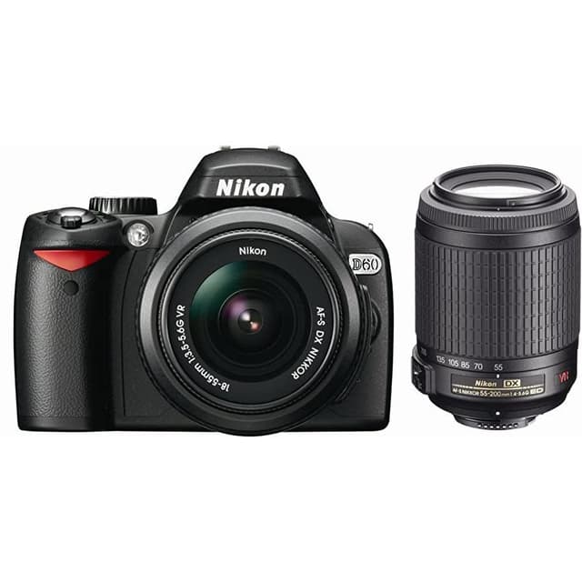 D60 SLR - Nero + Nikon AF-S DX Nikkor 18-55mm f/3.5-5.6G VR + AF-S DX Nikkor 55-200mm f/4-5.6G VR f/3.5-5.6 + f/4-5.6