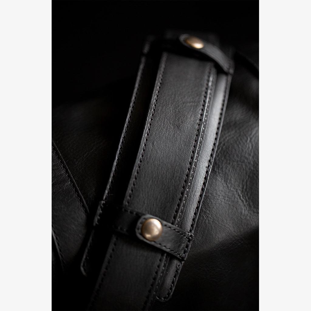 Roma Black Leather Camera Bag