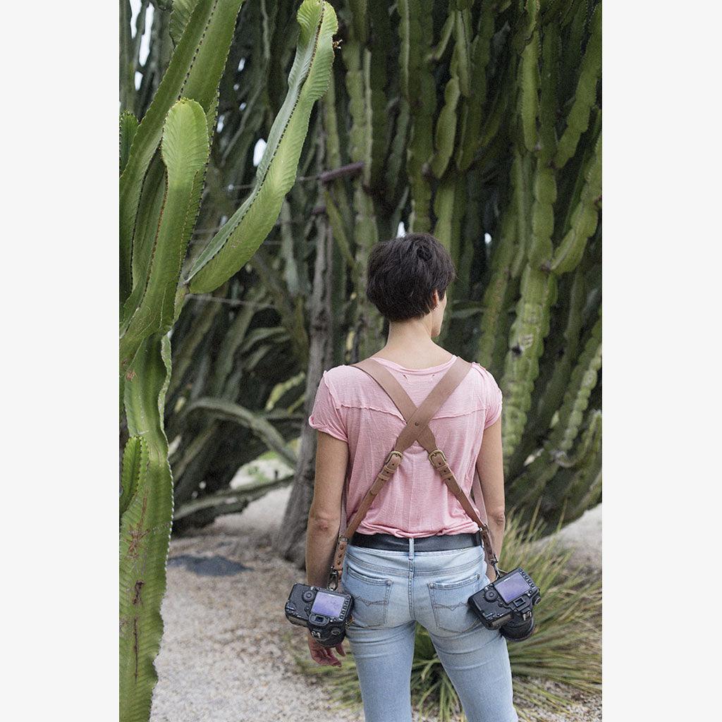 Berlin #703 - Tanned dual leather camera strap