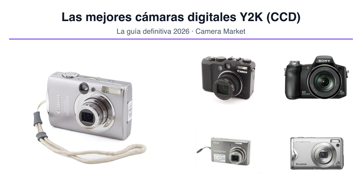 Las mejores cámaras digitales Y2K (CCD) en 2026: Canon IXUS 850 IS, PowerShot G9, Sony Cyber-shot, Nikon Coolpix y Fujifilm Finepix