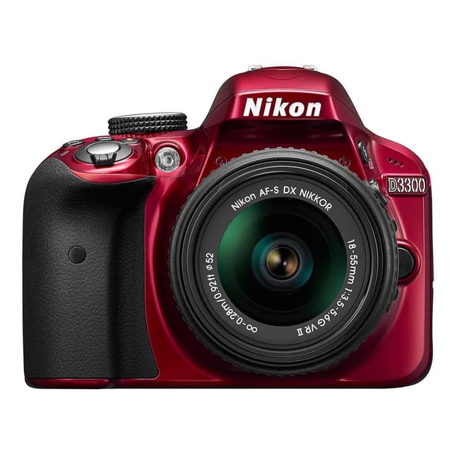 SLR D3300 - Rossa + Nikon AF-S DX Nikkor 18-55mm f/3.5-5.6 G VR f/3.5-5.6  · immagine principale