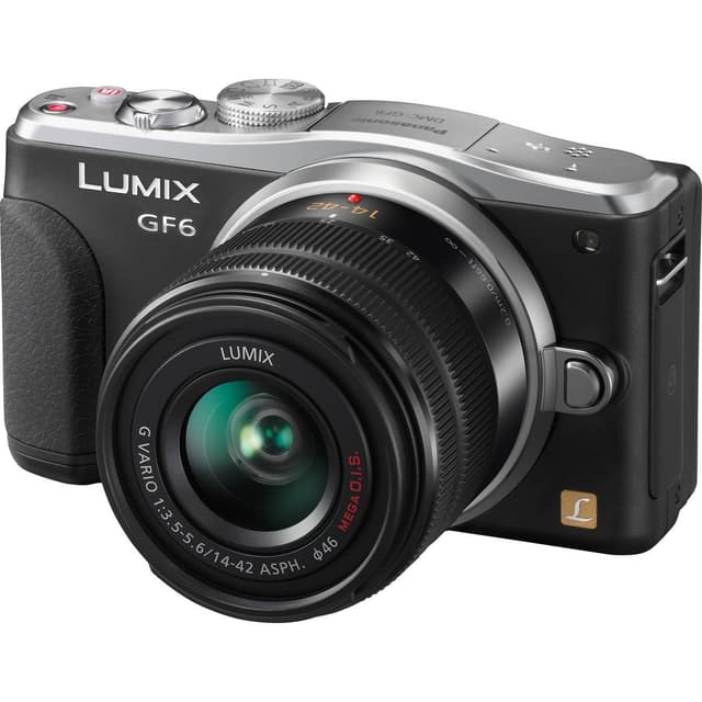 DMC-GF6 - Nero/Argento + Panasonic Lumix G Vario 14-42mm f/3.5-5.6 ASPH OIS + 45-150mm f/4.0-5.6 ASPH f/3.5-5.6 + f/4.0-5.6  · immagine principale