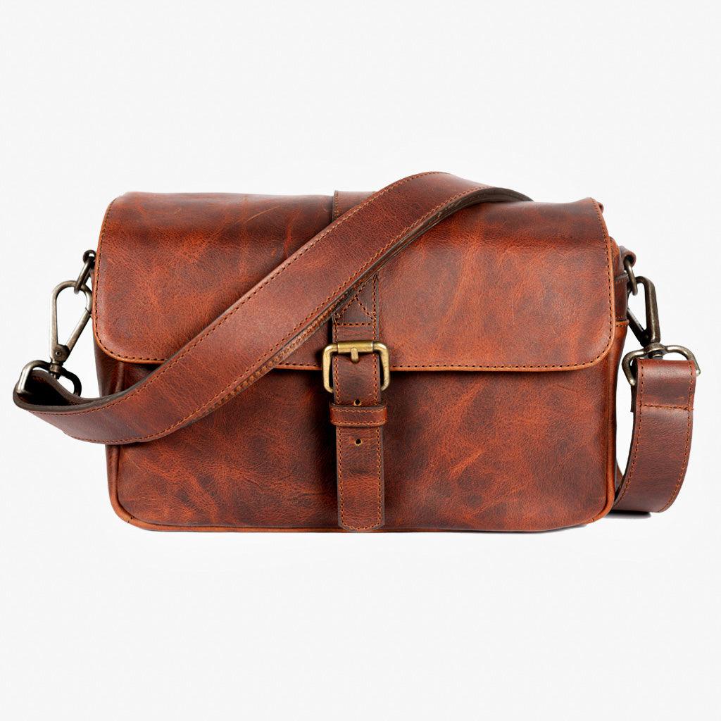 París Cognac Leather Camera Bag · main image
