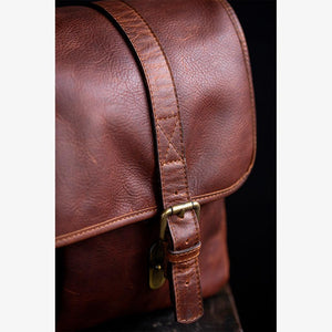 Roma Cognac Leather Camera Bag