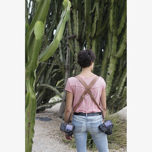 Berlin #703 - Tanned dual leather camera strap