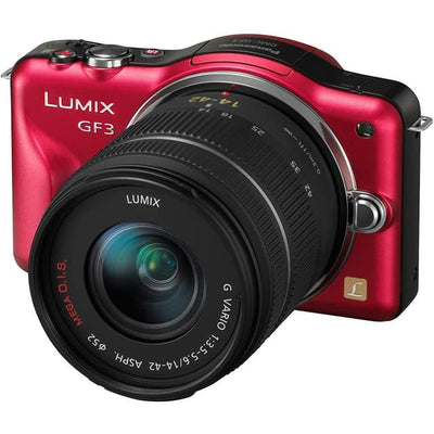 Lumix DMC-GF3 - Red/Black + Panasonic Lumix G Vario 14-42mm f/3.5-5.6 ASPH f/3.5-5.6 