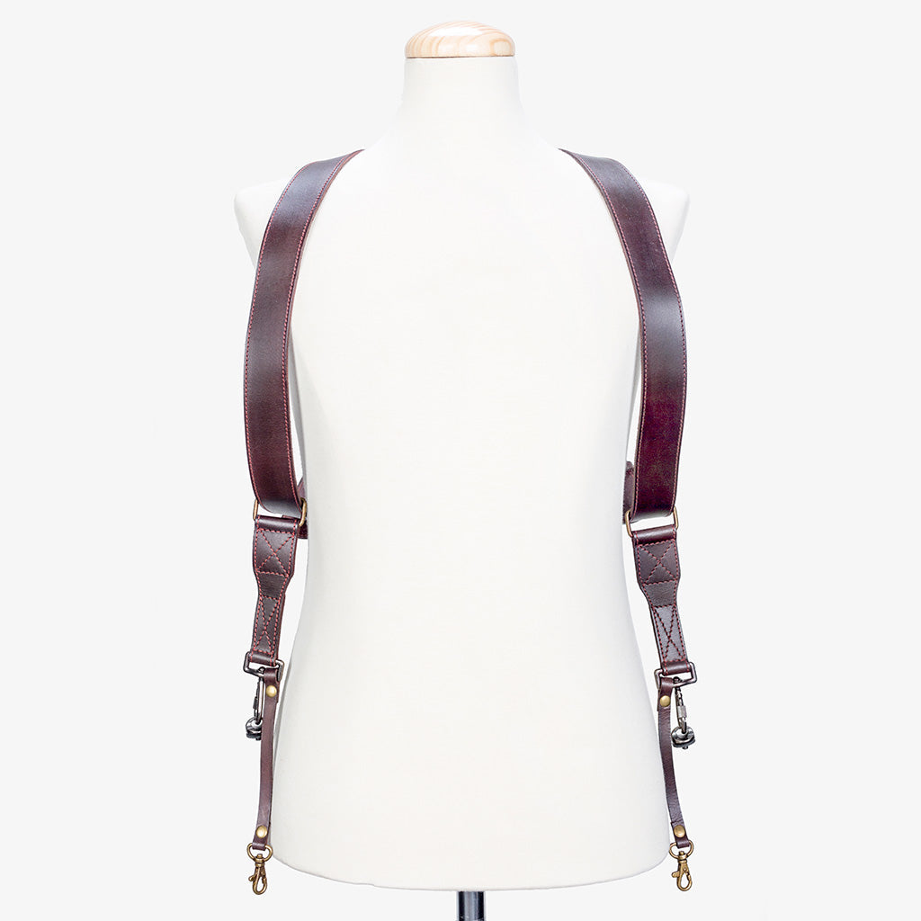 Tokyo #502 - Brown & Red dual leather camera strap · immagine principale
