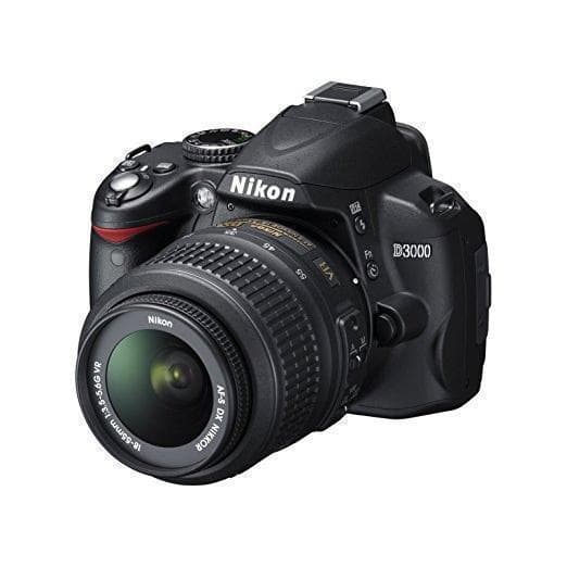 SLR D3000 - Schwarz + Nikon AF-S DX 18-55 mm f/3.5-5.6 G VR Objektiv · Hauptbild