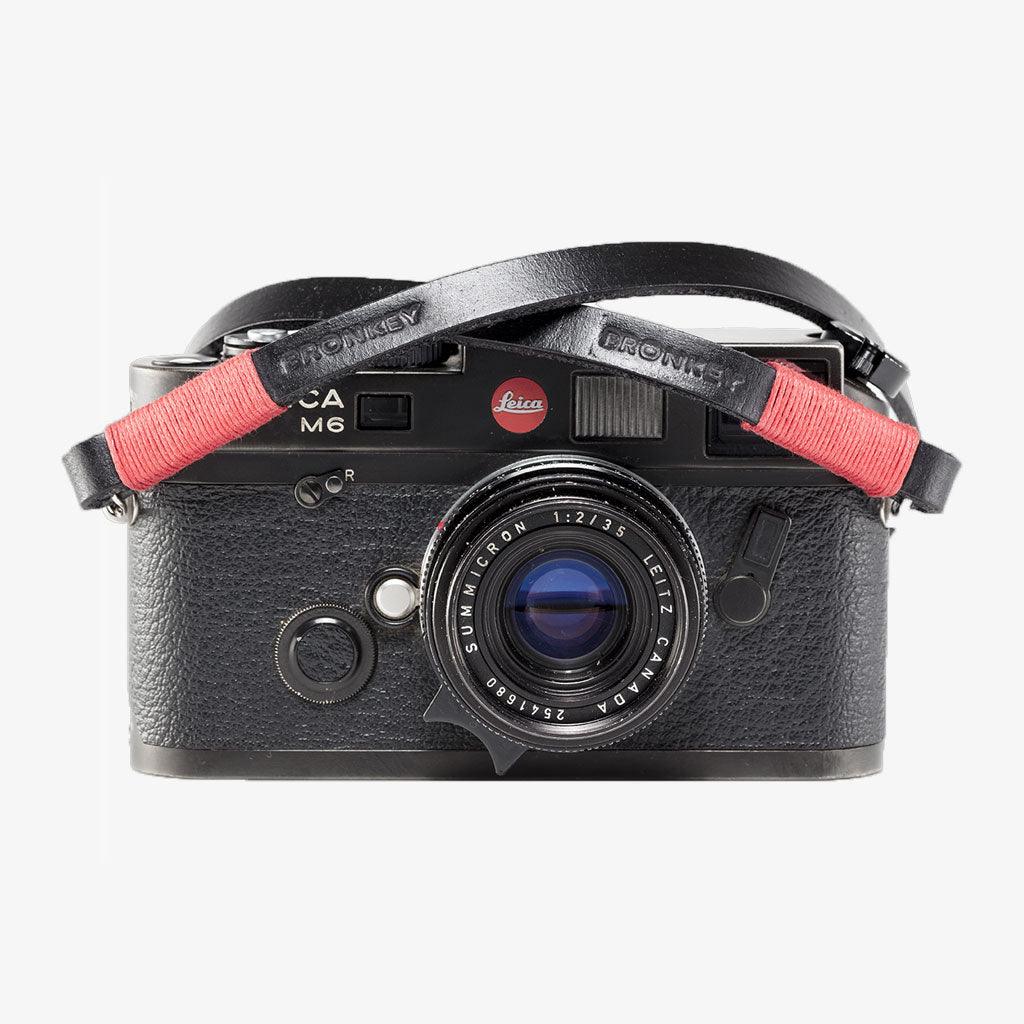 Tokyo #101 - Black & Red leather camera strap