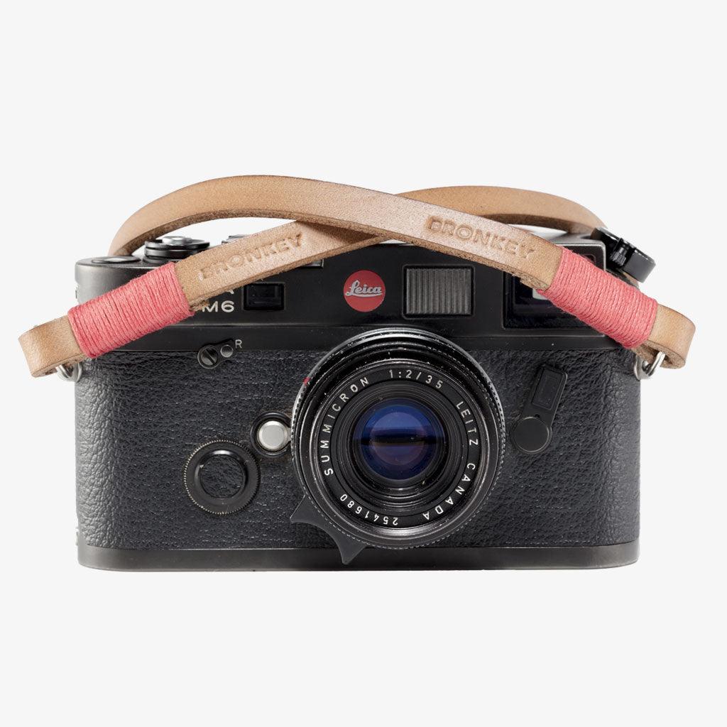 Tokyo #103 - Tanned & Red leather camera strap · main image