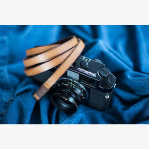 Tokyo #106 - Tanned & brown leather camera strap