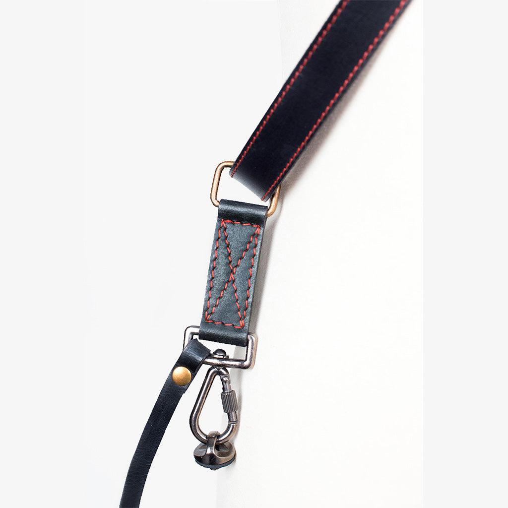 Tokyo #601 - Black & Red sling leather camera strap