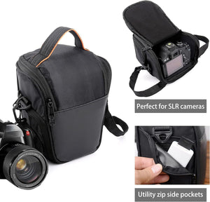 HIUOUIH Custodia per Fotocamera SLR Borsa per Fotocamera Impermeabile e Anti-Shock Borsa a Tracolla per Foto SLR Compatta con Tracolla per la Maggior Parte delle Fotocamere DSLR Digitali, Nero