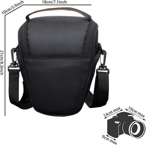 HIUOUIH Custodia per Fotocamera SLR Borsa per Fotocamera Impermeabile e Anti-Shock Borsa a Tracolla per Foto SLR Compatta con Tracolla per la Maggior Parte delle Fotocamere DSLR Digitali, Nero