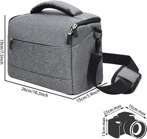 HIUOUIH Custodia per Fotocamera SLR Borsa per Fotocamera Impermeabile e Anti-Shock Borsa a Tracolla per Foto SLR Compatta con Tracolla per la Maggior Parte delle Fotocamere DSLR Digitali, Nero