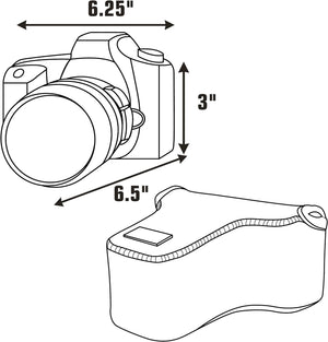 USA Gear Custodia per fotocamera reflex DSLR con protezione in neoprene, passante per cintura e spazio per accessori - Compatibile con Nikon D3400, Canon EOS Rebel SL2, Pentax K-70 e Altri - Nero