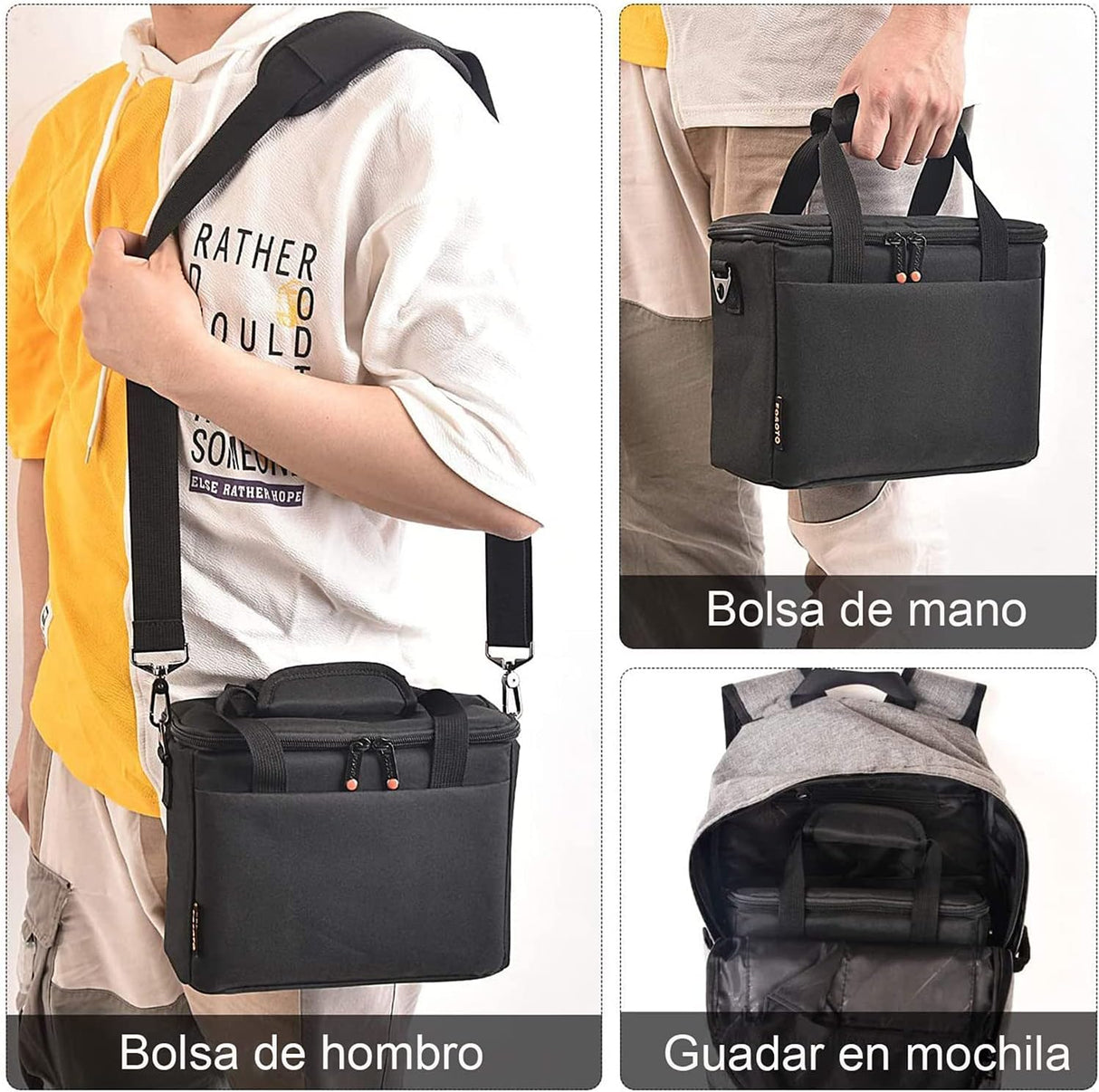 FOSOTO Digital SLR DSLR SLR Borsa per fotocamera Borsa a tracolla impermeabile anti-shock per 1 fotocamera, 1 o 2 obiettivi e accessori fotografici per Canon 700D 1200D 600D, Nikon Sony a7 II a6400, Panasonic