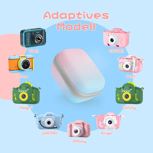 Yinke Custodia per Fotocamera per Bambini Compatibile con Seckton/GKTZ/Desuccus/Rindol/Agoigo/VATENIC/LC-dolida/OZMI Borsa Protettiva da Viaggio, con Perline di Melma in Resina 3D a Fondo Piatto per Fai da Te (3 Pezzi)