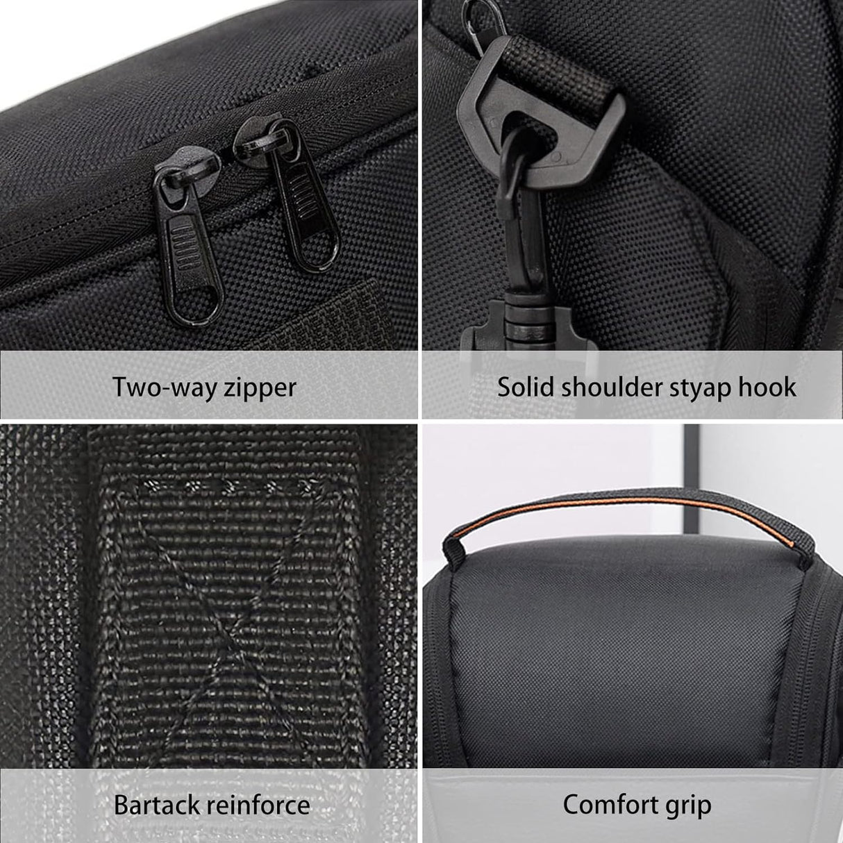 HIUOUIH Custodia per Fotocamera SLR Borsa per Fotocamera Impermeabile e Anti-Shock Borsa a Tracolla per Foto SLR Compatta con Tracolla per la Maggior Parte delle Fotocamere DSLR Digitali, Nero