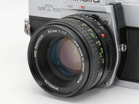 Minolta SrT100x - Fotocamera a pellicola 35 mm con 50 mm MD 1.7 | Fotocamera analogica vintage | Minolta